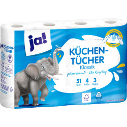 Ja! Küchenrolle 3-lag.4er