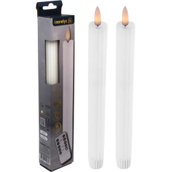 Riflede Kronelys Hvid