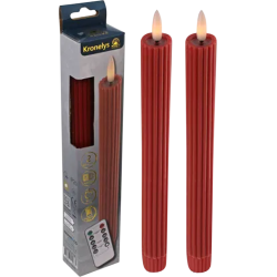 Riflede Kronelys Rød