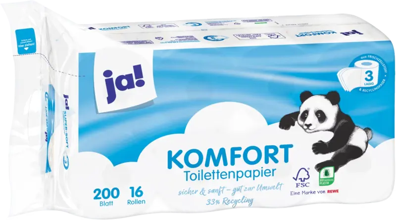 ja! Komfort toiletpapir 3-lag