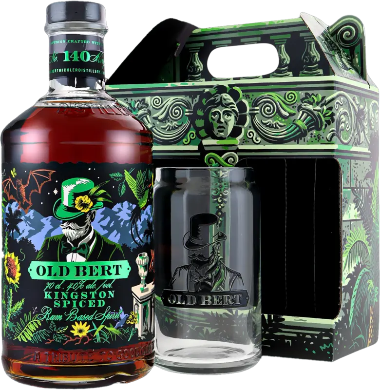 Michler's Old Bert Kingston Spiced Rum med glas