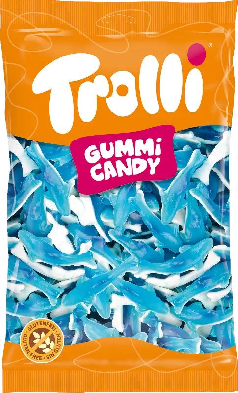 Trolli Gummi Candy Blå Hajfisk
