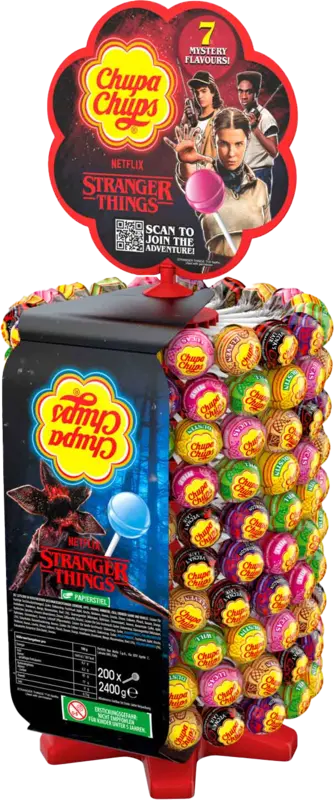 Chupa Chups Stranger Things slikkepinde i tårn